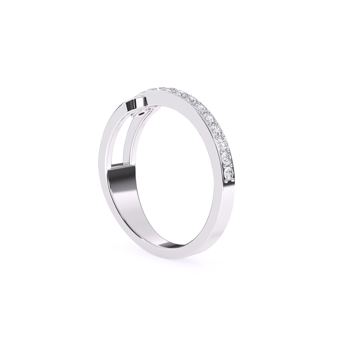 Shimmering Round Diamond Channel Set Dainty Band